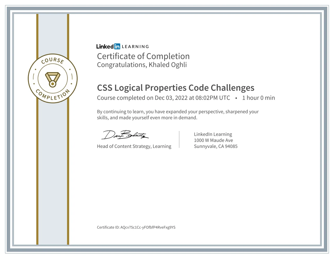 CSS Logical Properties Certificate