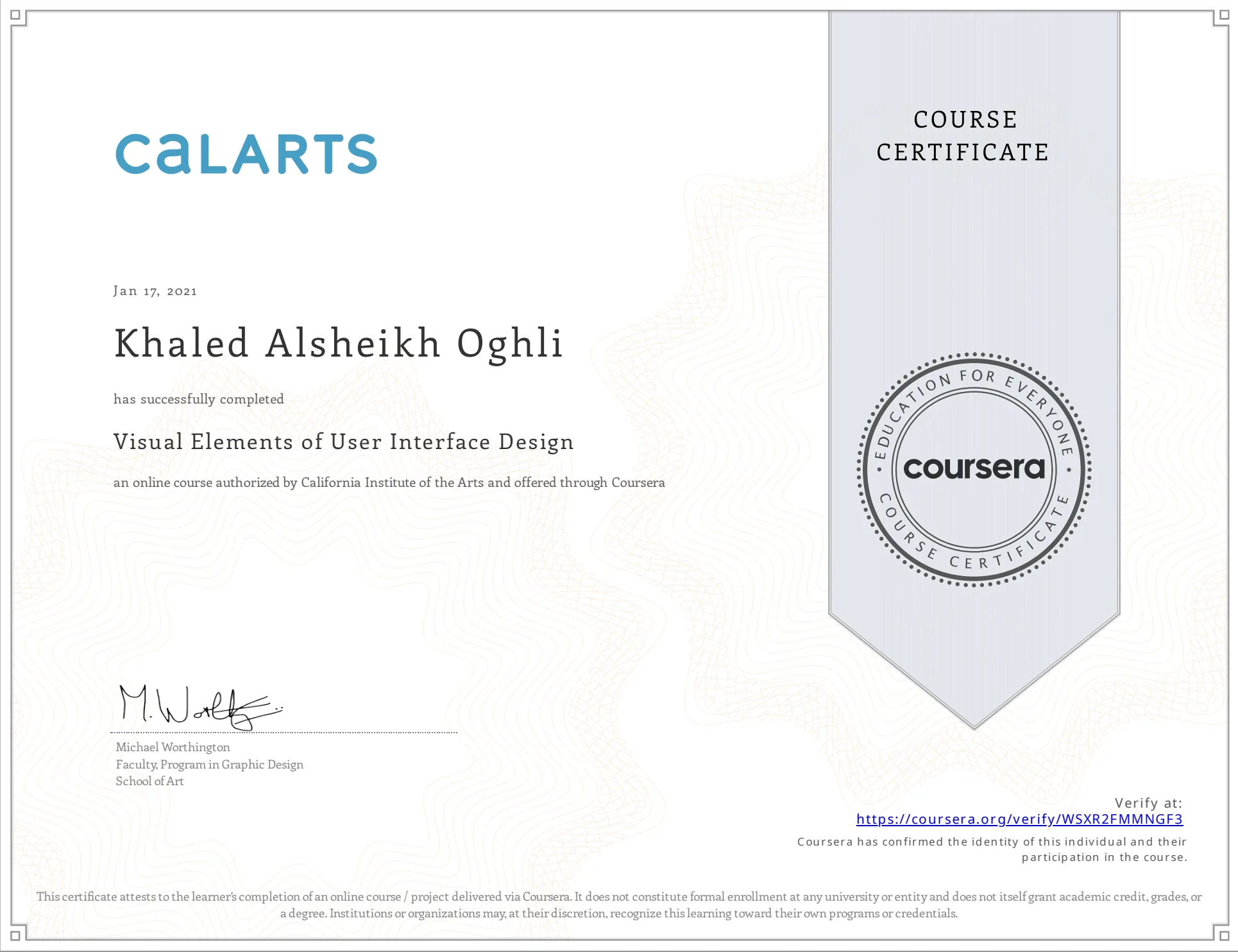 Visual Elements of UI Design Certificate